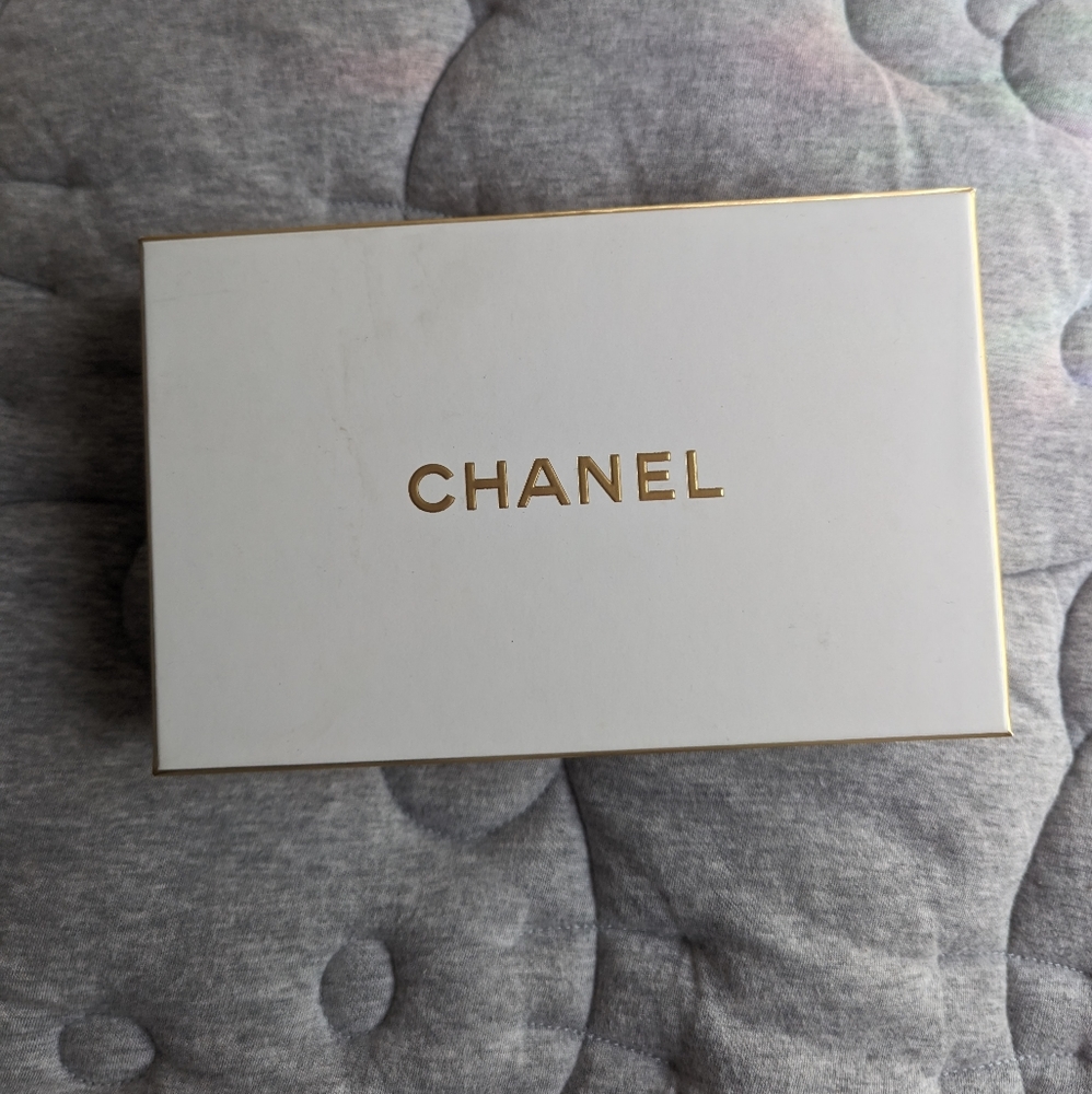 White Chanel Box with Gold Trim